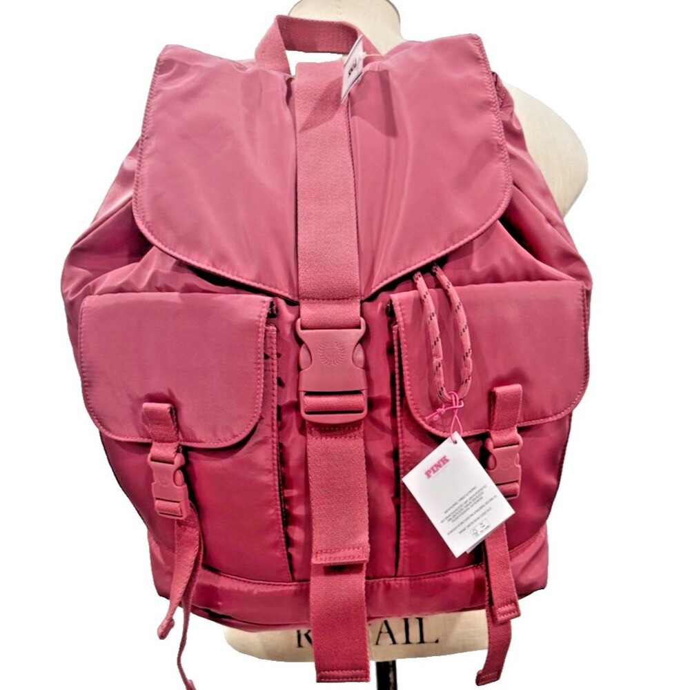 PINK VICTORIA'S SECRET Wild Rose Nylon Cargo Backpack Fits up to a 15" Laptop